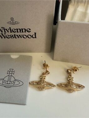 Vivienne Westwood Gold Orb Drop Earrings